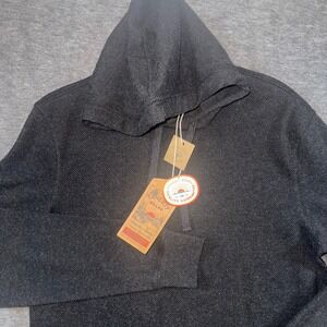 Faherty Brand Legend Sweater Hoodie Heathered Black Twill Mens Size Small NEW